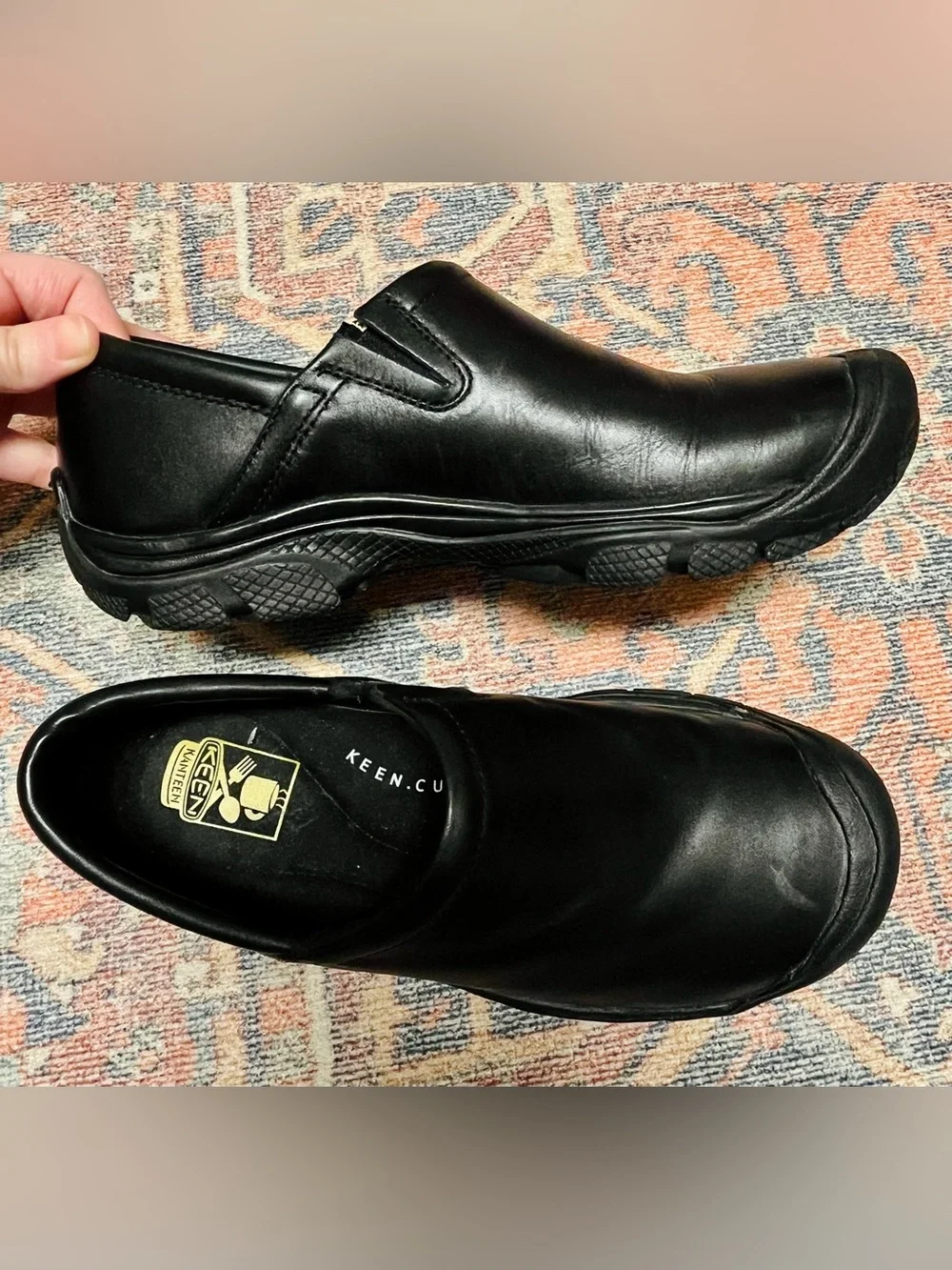 KEEN Men's Black Slip-On Slip Resistant Work Shoes